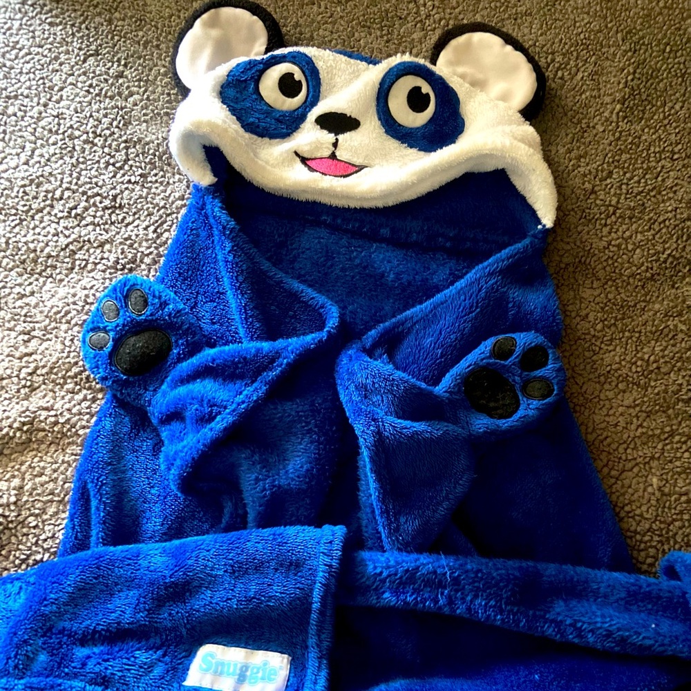 Blue Panda Hooded Snuggle Blanket Robe